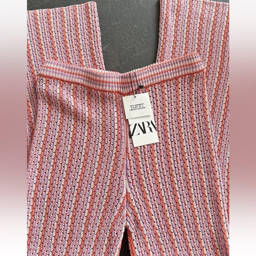 Zara 2pc Knit Set Crop top and Wide leg Pants NWOT Bloggers Favorite - Picture 9 of 11